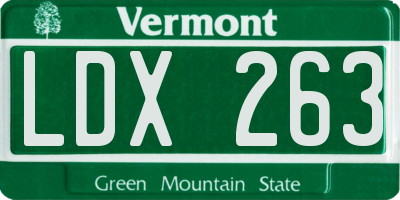 VT license plate LDX263