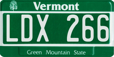 VT license plate LDX266