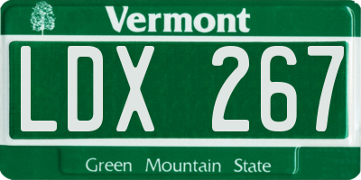 VT license plate LDX267