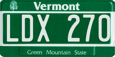 VT license plate LDX270