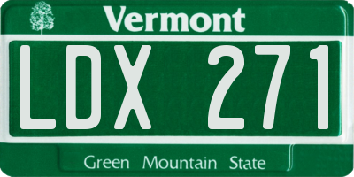 VT license plate LDX271
