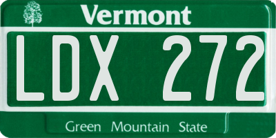 VT license plate LDX272