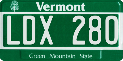 VT license plate LDX280