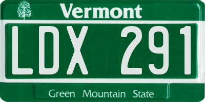 VT license plate LDX291