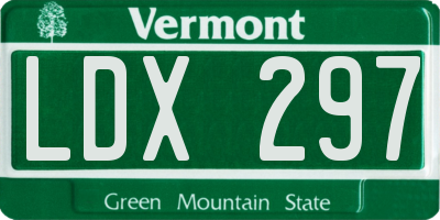 VT license plate LDX297