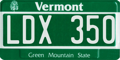 VT license plate LDX350