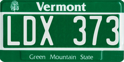 VT license plate LDX373