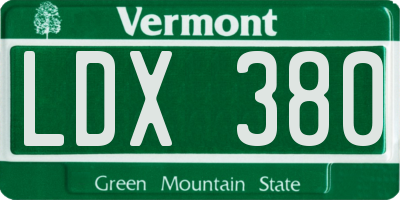 VT license plate LDX380