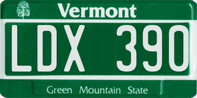 VT license plate LDX390