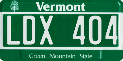 VT license plate LDX404