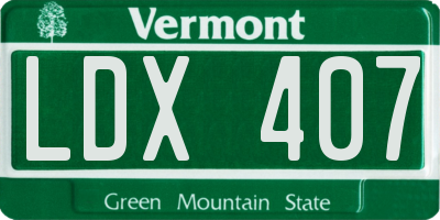 VT license plate LDX407
