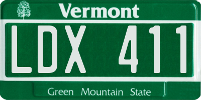 VT license plate LDX411