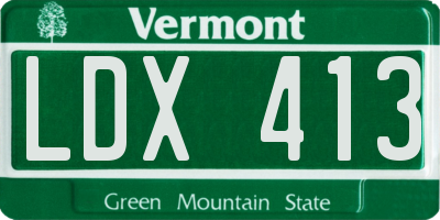 VT license plate LDX413