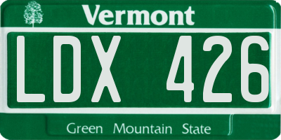 VT license plate LDX426