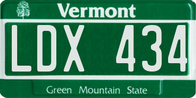 VT license plate LDX434