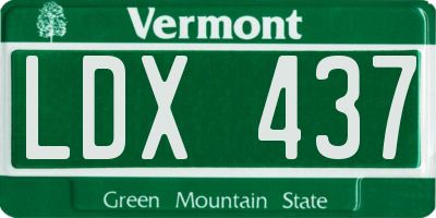 VT license plate LDX437