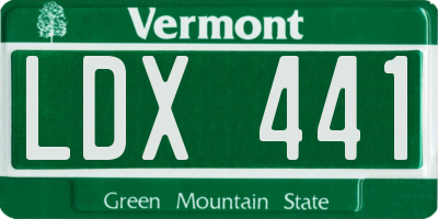 VT license plate LDX441