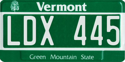 VT license plate LDX445