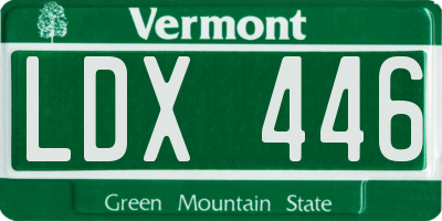 VT license plate LDX446
