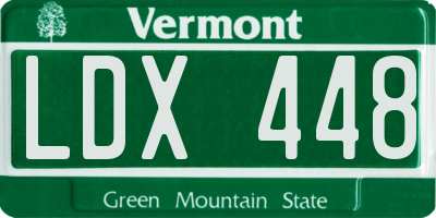VT license plate LDX448