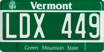 VT license plate LDX449