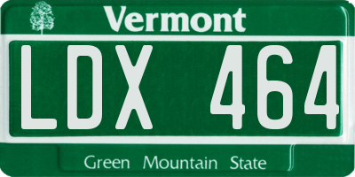 VT license plate LDX464