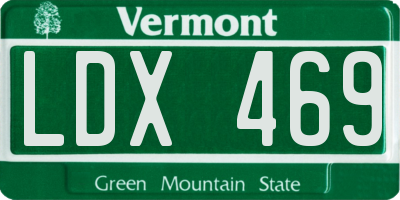 VT license plate LDX469