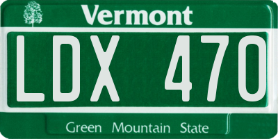 VT license plate LDX470