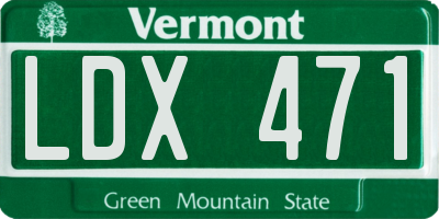 VT license plate LDX471