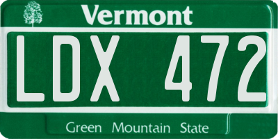 VT license plate LDX472