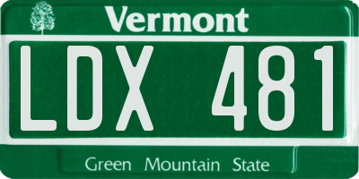 VT license plate LDX481