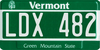 VT license plate LDX482