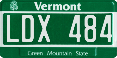 VT license plate LDX484