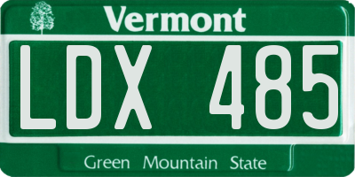 VT license plate LDX485