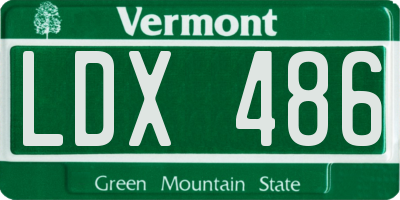 VT license plate LDX486