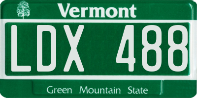 VT license plate LDX488