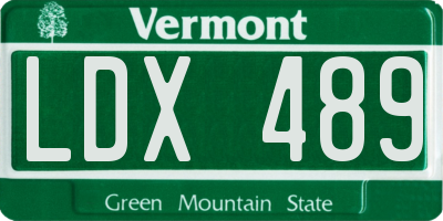 VT license plate LDX489