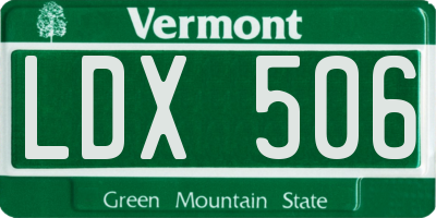 VT license plate LDX506