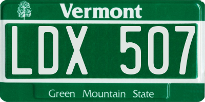 VT license plate LDX507