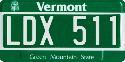 VT license plate LDX511