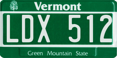 VT license plate LDX512