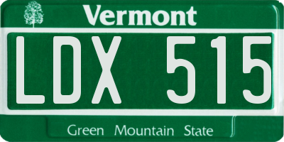 VT license plate LDX515