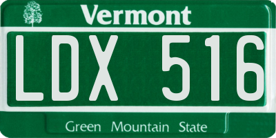 VT license plate LDX516