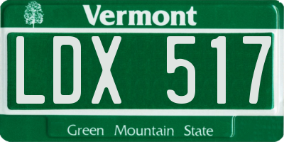 VT license plate LDX517