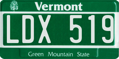 VT license plate LDX519