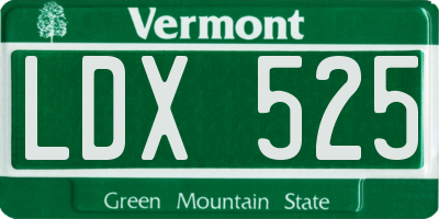 VT license plate LDX525