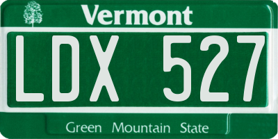 VT license plate LDX527