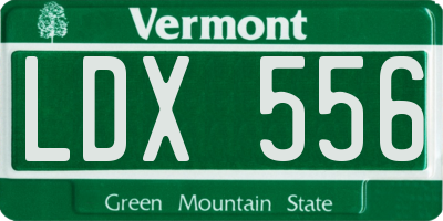 VT license plate LDX556