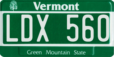 VT license plate LDX560
