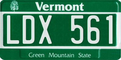 VT license plate LDX561